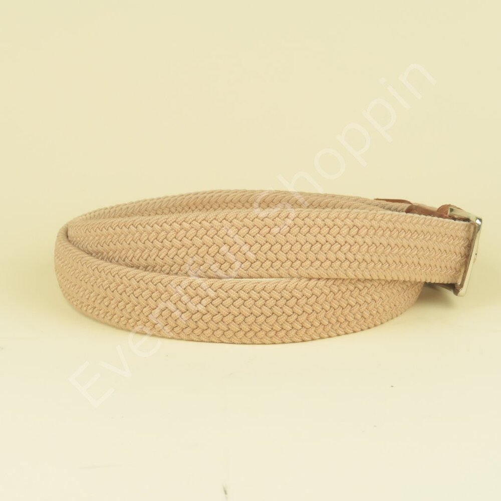 Torino Golf Belt Mens 50 Tan Italian Woven Cotton Casual Elastic Stretch - Picture 3 of 5